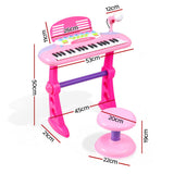 Keezi Kids Piano Keyboard 37 Keys Electronic Musical Instrument Set w/ Stool Microphone