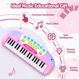 Keezi Kids Piano Keyboard 37 Keys Electronic Musical Instrument Set w/ Stool Microphone