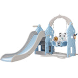 Outdoor Play Equipment: Keezi Kids Slide Swing Set Basketball Hoop Rings Outdoor Playground 170cm Blue