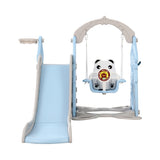 Outdoor Play Equipment: Keezi Kids Slide Swing Set Basketball Hoop Rings Outdoor Playground 170cm Blue