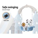 Outdoor Play Equipment: Keezi Kids Slide Swing Set Basketball Hoop Rings Outdoor Playground 170cm Blue