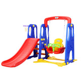 Outdoor Play Equipment: Keezi Kids Slide Swing Set Basketball Hoop Outdoor Playground Toys 120cm Blue