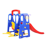 Outdoor Play Equipment: Keezi Kids Slide Swing Set Basketball Hoop Outdoor Playground Toys 120cm Blue