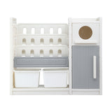 Kid's Bookcases & Shelves: Keezi Kids Bookshelf and Toy Storage Organizer with 3-Tier Bookshelvs, 2 Removable Bins and 2 Storage Cabinets, Toddler Bookshelf with Toy Organizer for Kids' Rooms, Playrooms