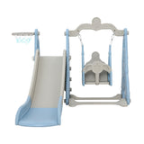 Outdoor Play Equipment: Keezi Kids Slide Swing Set Basketball Hoop Outdoor Playground Toys 170cm Blue