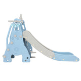 Outdoor Play Equipment: Keezi Kids Slide Swing Set Basketball Hoop Outdoor Playground Toys 170cm Blue