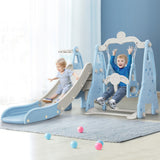 Outdoor Play Equipment: Keezi Kids Slide Swing Set Basketball Hoop Outdoor Playground Toys 170cm Blue