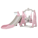 Outdoor Play Equipment: Keezi Kids Slide Swing Set Basketball Hoop Outdoor Playground Toys 170cm Pink