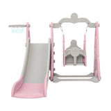 Outdoor Play Equipment: Keezi Kids Slide Swing Set Basketball Hoop Outdoor Playground Toys 170cm Pink