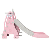 Outdoor Play Equipment: Keezi Kids Slide Swing Set Basketball Hoop Outdoor Playground Toys 170cm Pink