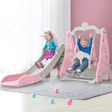 Outdoor Play Equipment: Keezi Kids Slide Swing Set Basketball Hoop Outdoor Playground Toys 170cm Pink