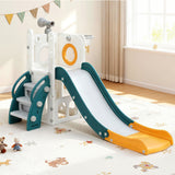 Outdoor Play Equipment: Keezi Kids Slide Set Basketball Hoop Outdoor Playground Outdoor Toys Telescope Storage