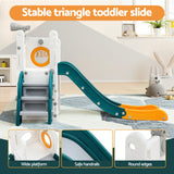 Outdoor Play Equipment: Keezi Kids Slide Set Basketball Hoop Outdoor Playground Outdoor Toys Telescope Storage