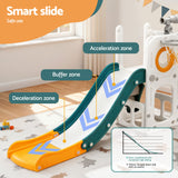 Outdoor Play Equipment: Keezi Kids Slide Set Basketball Hoop Outdoor Playground Outdoor Toys Telescope Storage