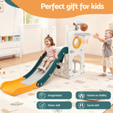 Outdoor Play Equipment: Keezi Kids Slide Set Basketball Hoop Outdoor Playground Outdoor Toys Telescope Storage