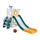 Outdoor Play Equipment: Keezi Kids Slide Set Basketball Hoop Outdoor Playground Outdoor Toys Telescope Storage