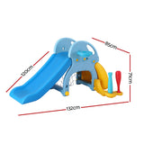 Outdoor Play Equipment: Keezi Kids Slide Set Baseball Bat Basketball Hoop Outdoor Playground 120cm Blue