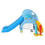 Outdoor Play Equipment: Keezi Kids Slide Set Baseball Bat Basketball Hoop Outdoor Playground 120cm Blue