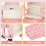 Outdoor Play Equipment: Keezi Kids Slide Set Basketball Hoop Outdoor Playground Toy Dragon 125cm Slide Pink