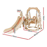 Outdoor Play Equipment: Keezi Kids Slide Swing Set Basketball Hoop Outdoor Playground Toys 160cm Beige