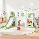 Outdoor Play Equipment: Keezi Kids Slide Swing Set Ball Hoop Rings Football Outdoor Toys Green