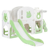Outdoor Play Equipment: Keezi Kids Slide Swing Set Ball Hoop Rings Football Outdoor Toys Green