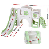 Outdoor Play Equipment: Keezi Kids Slide Swing Set Ball Hoop Rings Football Outdoor Toys Green
