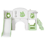 Outdoor Play Equipment: Keezi Kids Slide Swing Set Ball Hoop Rings Football Outdoor Toys Green
