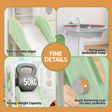 Outdoor Play Equipment: Keezi Kids Slide Swing Set Ball Hoop Rings Football Outdoor Toys Green