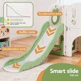 Outdoor Play Equipment: Keezi Kids Slide Swing Set Ball Hoop Rings Football Outdoor Toys Green
