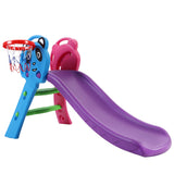 Outdoor Play Equipment: Keezi Kids Slide Set Basketball Hoop Indoor Outdoor Playground Toys 100cm Blue