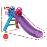Outdoor Play Equipment: Keezi Kids Slide Set Basketball Hoop Indoor Outdoor Playground Toys 100cm Blue