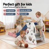 Activity Toys: Keezi Kids Slide Set Basketball Hoop Ring Outdoor Playground Toy Rabbit 147cm