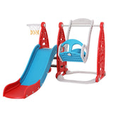 Outdoor Play Equipment: Keezi Kids Slide Swing Set Basketball Hoop Rings Football Outdoor Toys 140cm Red