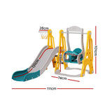 Outdoor Play Equipment: Keezi Kids Slide Swing Set Basketball Outdoor Toys Adjustable Height 140cm Green