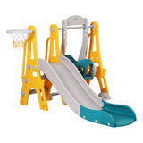 Outdoor Play Equipment: Keezi Kids Slide Swing Set Basketball Outdoor Toys Adjustable Height 140cm Green