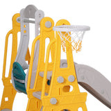 Outdoor Play Equipment: Keezi Kids Slide Swing Set Basketball Outdoor Toys Adjustable Height 140cm Green