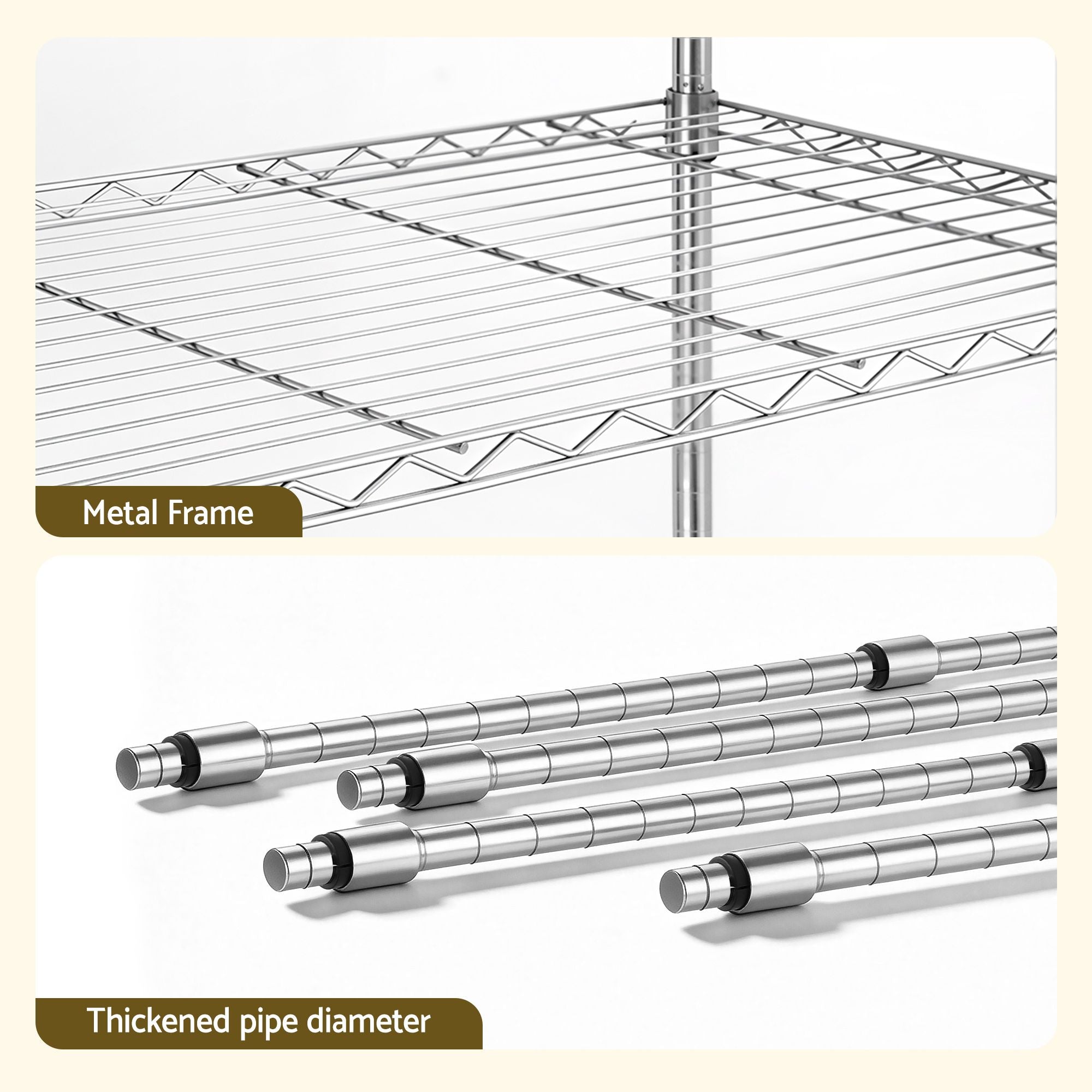 Artiss 5-Tier Kitchen Rack Shelf Shelving 120x45x179CM Adjustable Metal Storage Shelves