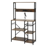 Artiss 5-Tier Kitchen Rack with Power Outlets 90CMX153CM Microwave Storage Shelf
