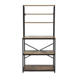Artiss 6-Tier Kitchen Rack with 6 Hooks Microwave Storage Shelf 80cm x 167cm