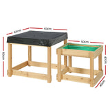 Outdoor Play Equipment: Keezi Kids Sandpit Wooden Sandbox Sand Pit Water Table Outdoor Toys 101cm