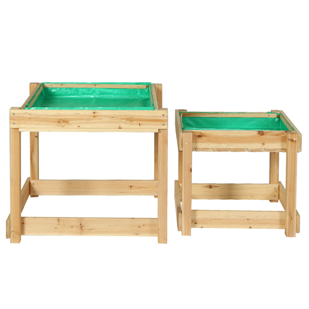 Outdoor Play Equipment: Keezi Kids Sandpit Wooden Sandbox Sand Pit Water Table Outdoor Toys 101cm