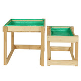 Outdoor Play Equipment: Keezi Kids Sandpit Wooden Sandbox Sand Pit Water Table Outdoor Toys 101cm