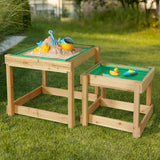 Outdoor Play Equipment: Keezi Kids Sandpit Wooden Sandbox Sand Pit Water Table Outdoor Toys 101cm