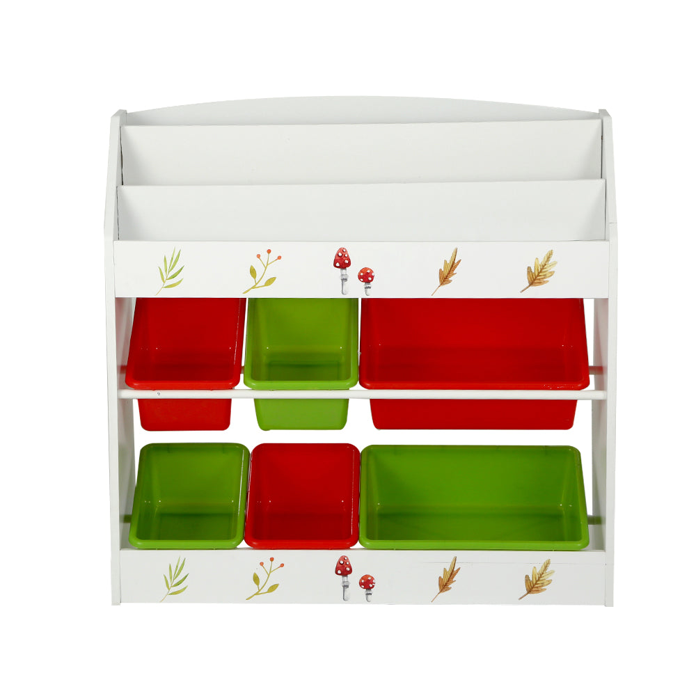Kid's Bookcases & Shelves: Keezi 3 Tiers Kids Bookshelf Storage Children Bookcase Toy Box Organiser Rack 6 Bins