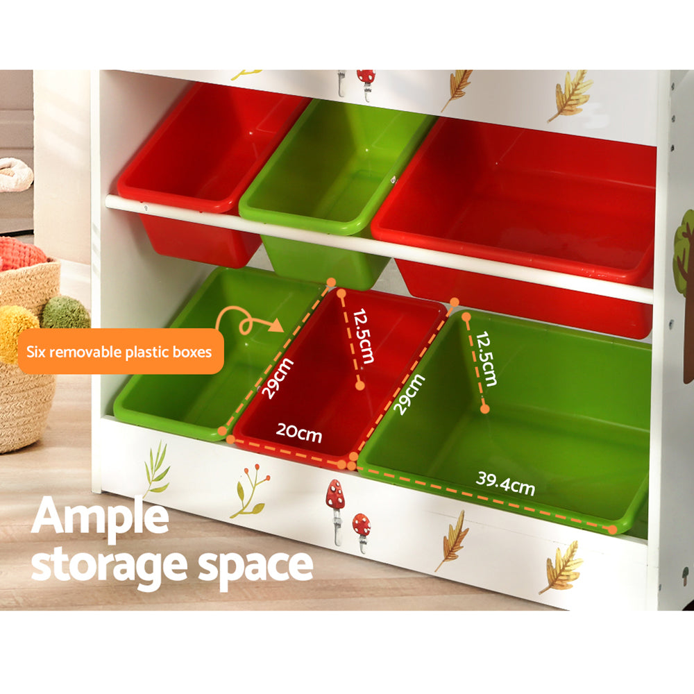 Kid's Bookcases & Shelves: Keezi 3 Tiers Kids Bookshelf Storage Children Bookcase Toy Box Organiser Rack 6 Bins