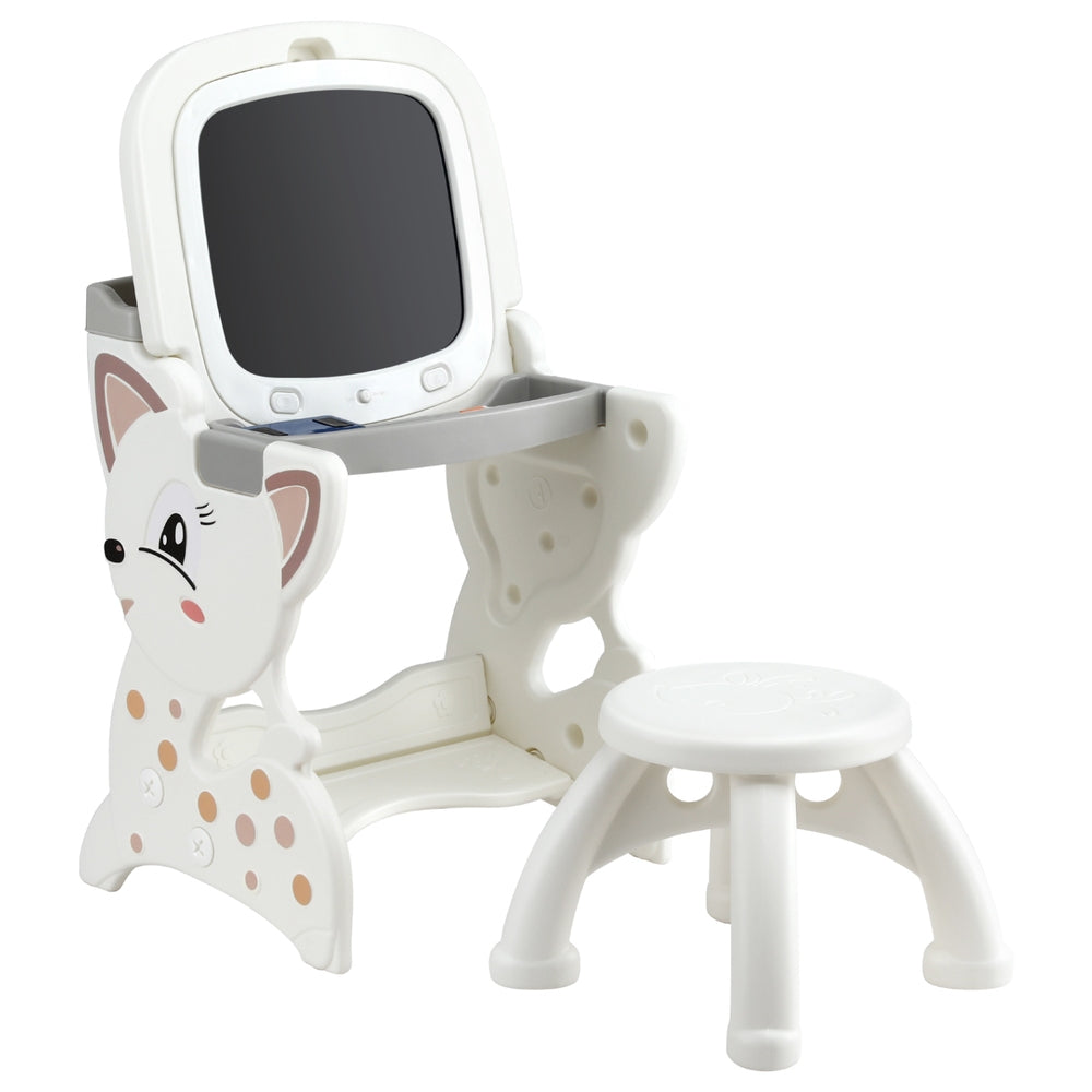 Kid's Tables, Chairs & Seats: Keezi Kids Table and Chair Set 2 in 1 Easel Desk Stool w/ LCD Writing Tablet