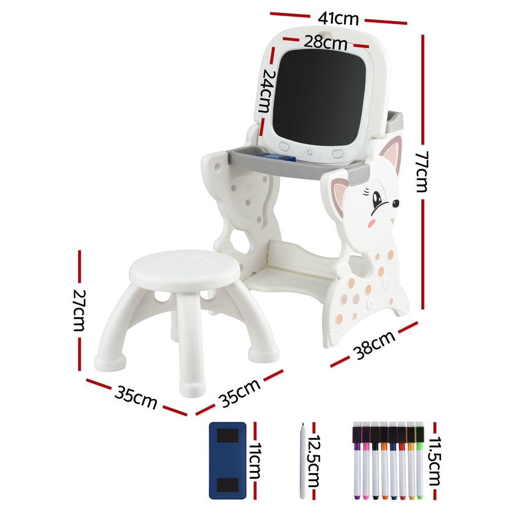 Kid's Tables, Chairs & Seats: Keezi Kids Table and Chair Set 2 in 1 Easel Desk Stool w/ LCD Writing Tablet