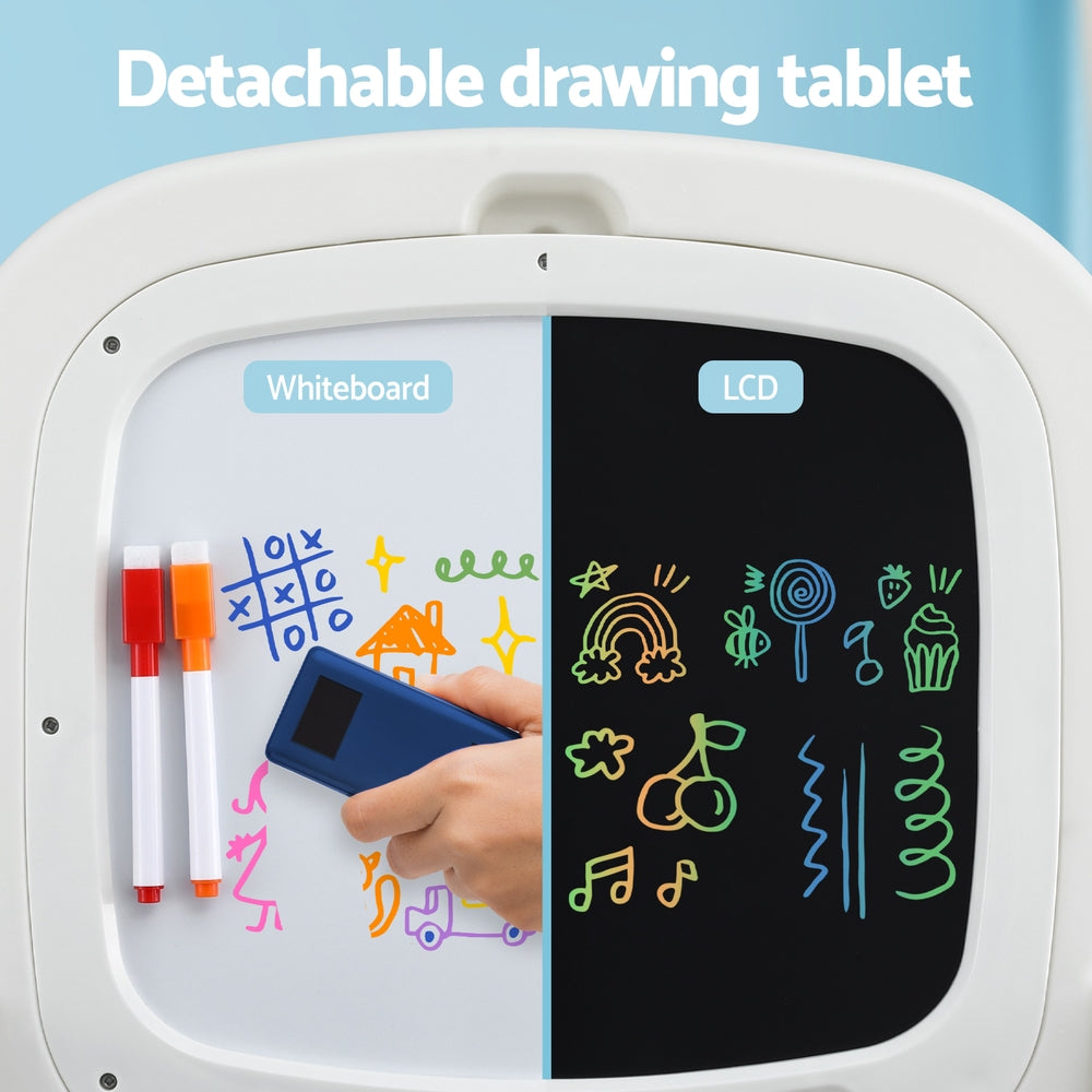 Kid's Tables, Chairs & Seats: Keezi Kids Table and Chair Set 2 in 1 Easel Desk Stool w/ LCD Writing Tablet