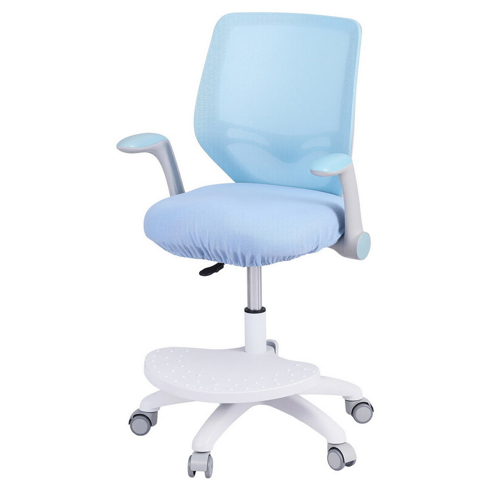 Kid's Tables, Chairs & Seats: Keezi Kids Ergonomic Study Chair Adjustable w/ Wheels Footrest Blue